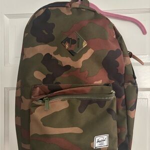 Herschel Supply Company Green and Brown Backpack Durable Camouflage Design